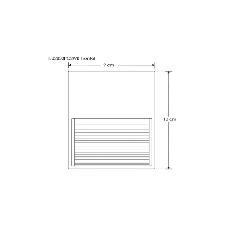 Luminario de cortesía rectangular estriado 9x12cm para sobreponer en muro 2W 3000K de iLumileds
