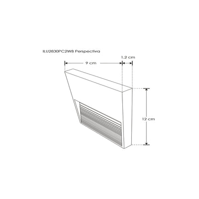 Luminario de cortesía rectangular estriado 9x12cm para sobreponer en muro 2W 3000K de iLumileds