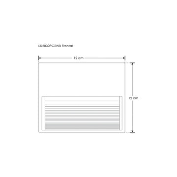Luminario de cortesía cuadrado estriado 12x12cm para sobreponer en muro 3W luz cálida (3000K) de iLumileds