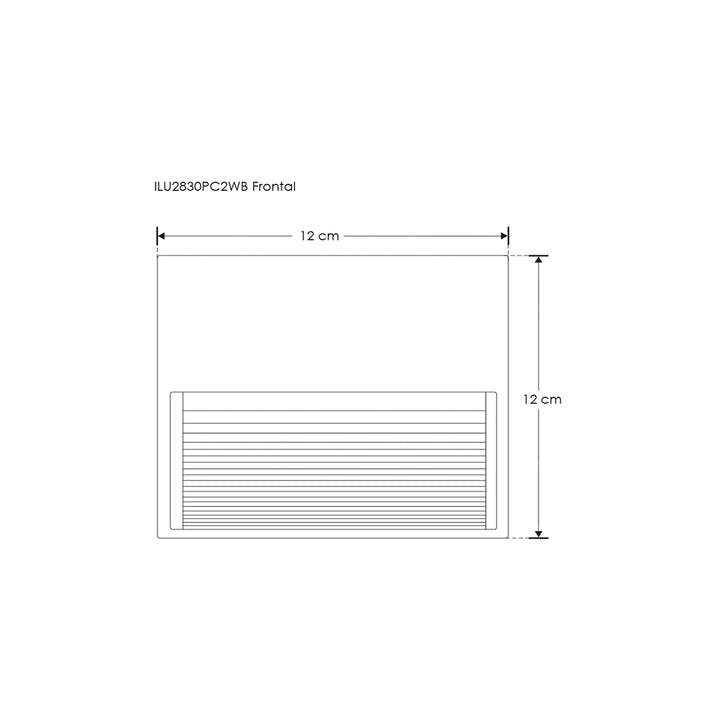 Luminario de cortesía cuadrado estriado 12x12cm para sobreponer en muro 3W luz cálida (3000K) de iLumileds