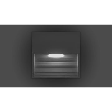Luminario de cortesía cuadrado estriado 12x12cm para sobreponer en muro 3W luz cálida (3000K) de iLumileds