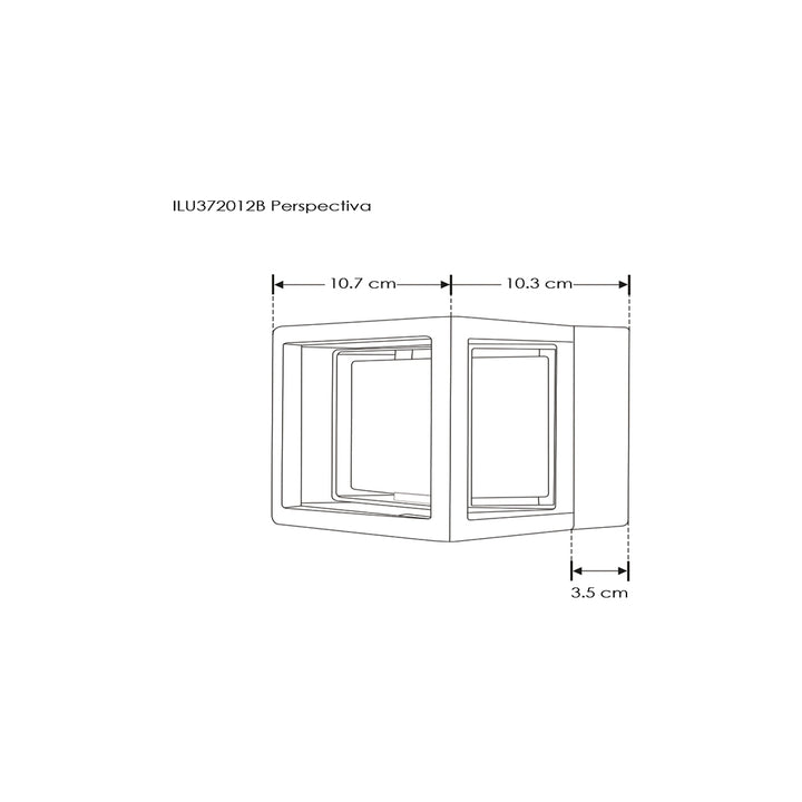 Luminario tipo cubo para muro 6W luz cálida de iLumileds