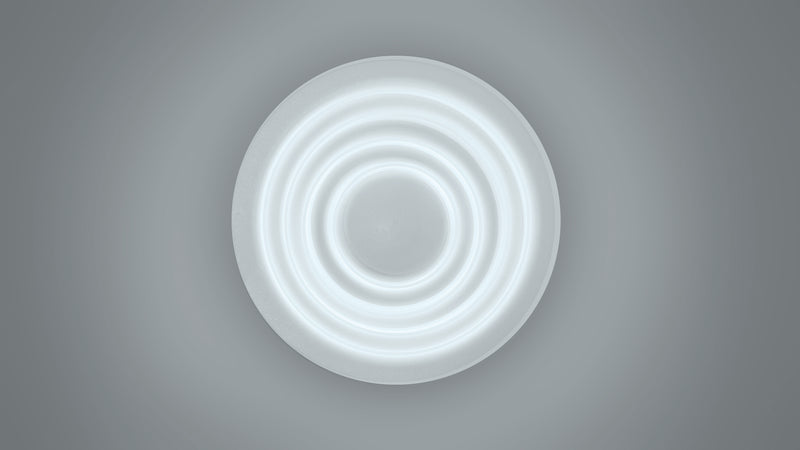 Luminario circular de muro con efecto de luz indirecta con opciones blanco o negro 6W luz cálida de iLumileds