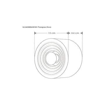 Luminario circular de muro con efecto de luz indirecta con opciones blanco o negro 6W luz cálida de iLumileds