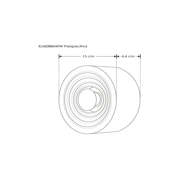 Luminario circular de muro con efecto de luz indirecta con opciones blanco o negro 6W luz cálida de iLumileds