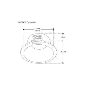 Downlight redondo profundo de bajo deslumbramiento fabricado en aluminio para MR16 incluye conector GU5.3 de iLumileds