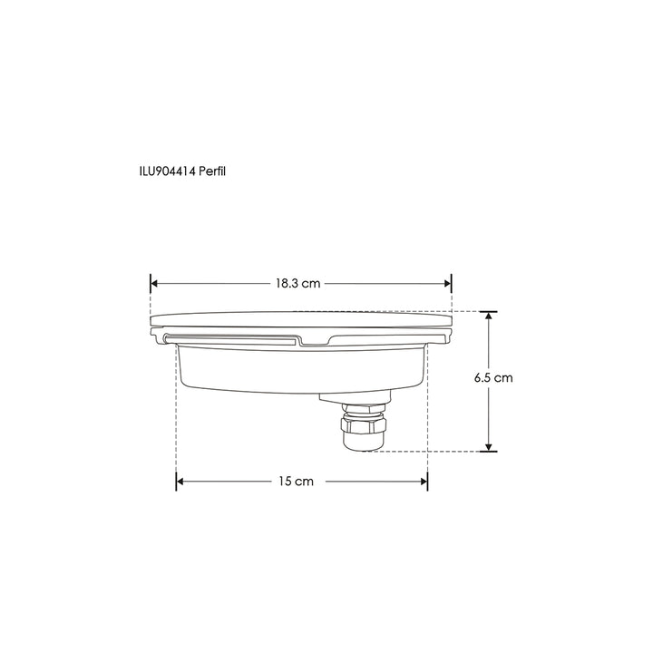 Luminario subacuático tipo dona RGB IP68 fabricado en acero inoxidable AISI 304 36W 40° 24V con housing incluido de iLumileds.