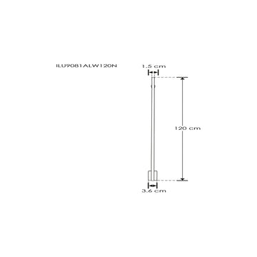 Luminario lineal fijo para muro 120cm base alta (7cm) 20w color de luz neturo cálido de iLumileds