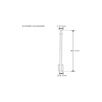 Luminario lineal fijo para muro 60cm base alta (7cm) 10w color de luz neturo cálido de iLumileds