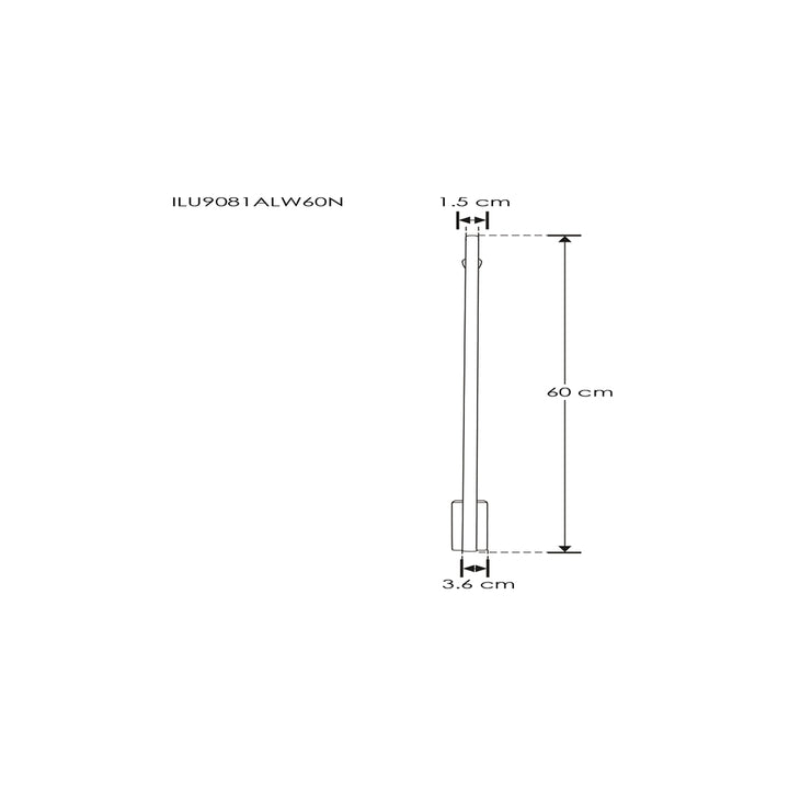 Luminario lineal fijo para muro 60cm base alta (7cm) 10w color de luz neturo cálido de iLumileds