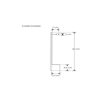 Luminario lineal fijo para muro 60cm base alta (7cm) 10w color de luz neturo cálido de iLumileds