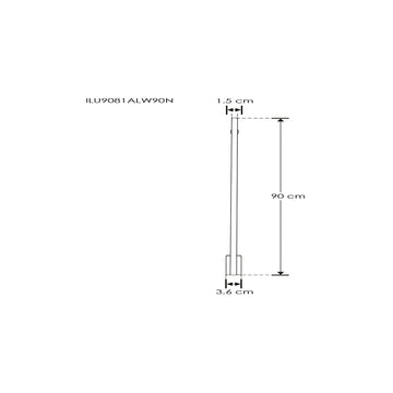 Luminario lineal fijo para muro 90cm base alta (7cm) 15w color de luz neturo cálido de iLumileds