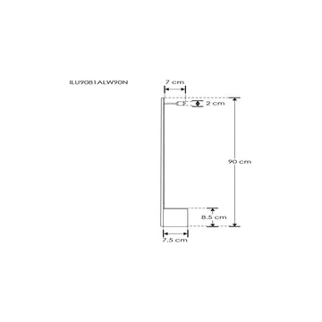 Luminario lineal fijo para muro 90cm base alta (7cm) 15w color de luz neturo cálido de iLumileds