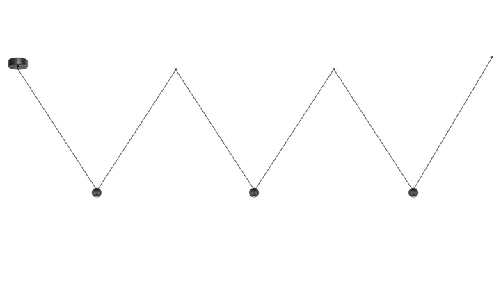 Luminario Persea Tri para suspender con 3 cuerpos esféricos 12w 38° luz cálida 100-240V de iLumileds