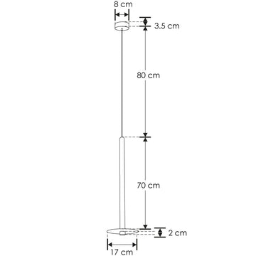 Luminario Vigué para suspender cuerpo Ø17cm y 70cm de largo 6w 86° luz cálida 100-240V de iLumileds