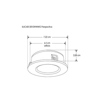 Luminario atenuable LED 4W Luz Neutra (4100K) 110-130V, para sobreponer o empotrar, incluye arillo para sobreponer de iLumileds