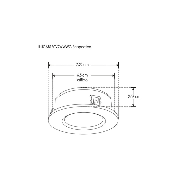 Luminario atenuable LED 4W Luz Neutra (4100K) 110-130V, para sobreponer o empotrar, incluye arillo para sobreponer de iLumileds