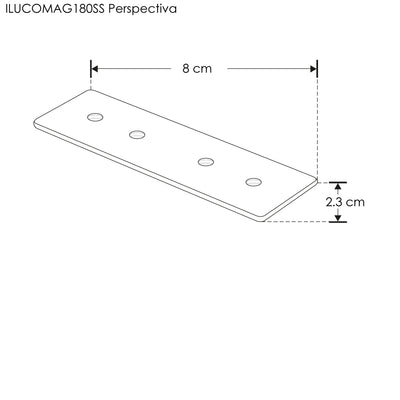 Cople lineal 180° para rieles magnéticos modelos ILUTMAG2624SS e ILUTMAG2651SS de iLumileds