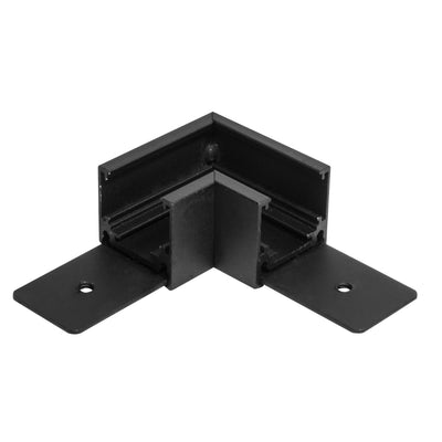 Cople 90° horizontal acabado negro, incluye barras de metal y tornillos para riel ILUTMAG2624SS de iLumileds