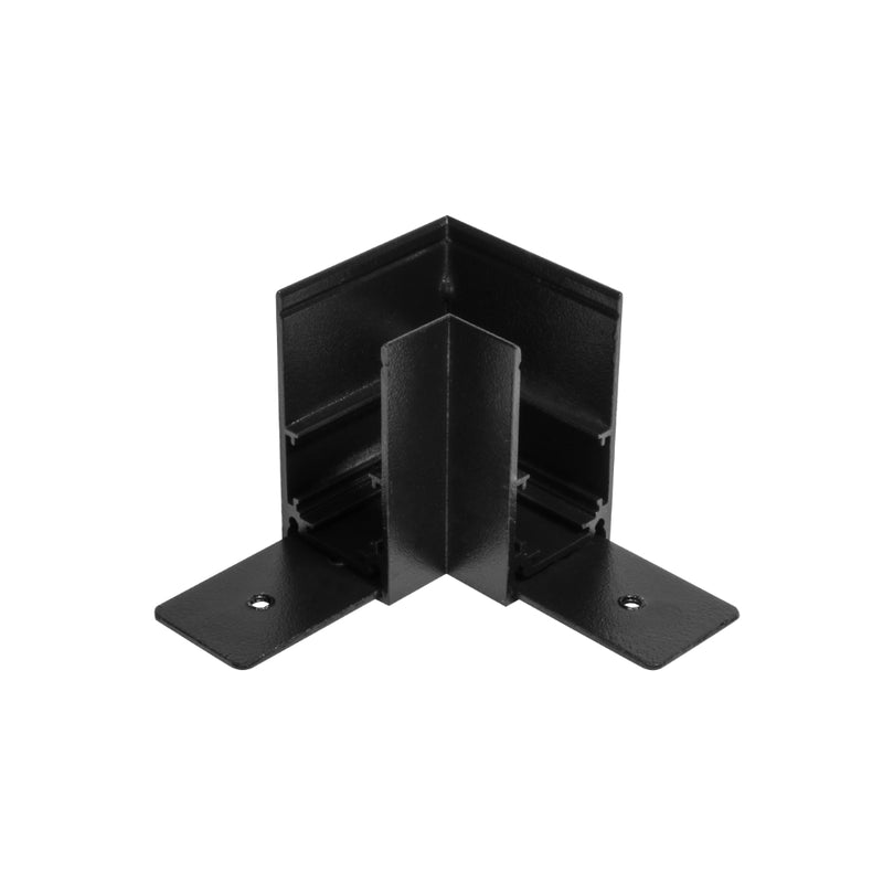 Cople 90° horizontal acabado negro, incluye barras de metal y tornillos para riel ILUTMAG2651SS de iLumileds