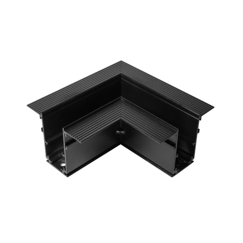 Cople 90° horizontal acabado negro, incluye barras de metal y tornillos para riel ILUTMAG6246ETRIM de iLumileds
