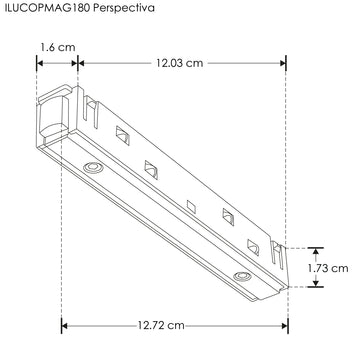Conector electrificado lineal negro para riel  magnético de iLumileds