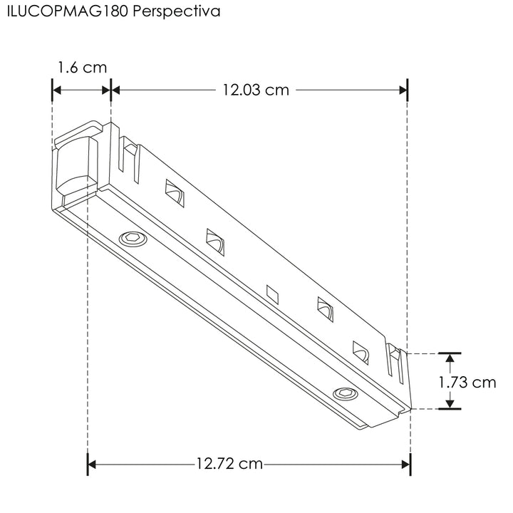 Conector electrificado lineal negro para riel  magnético de iLumileds