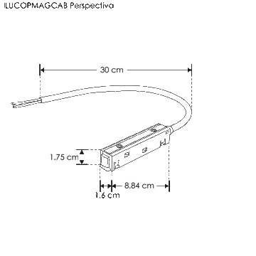 Conector electrificado macho con cable de 30 cm para riel magnético de iLumileds