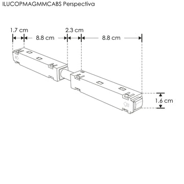 Conector electrificado macho-macho con cable de 2 cm para riel magnético de iLumileds