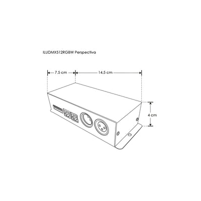 Controlador DMX RGBW para tira LED 192W-12V / 348 W-24V (16A máx) 4 canales, para interiores de iLumileds
