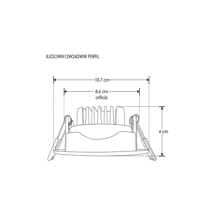 Downlight dirigible de policarbonato 12W 24° 85-265V de iLumileds