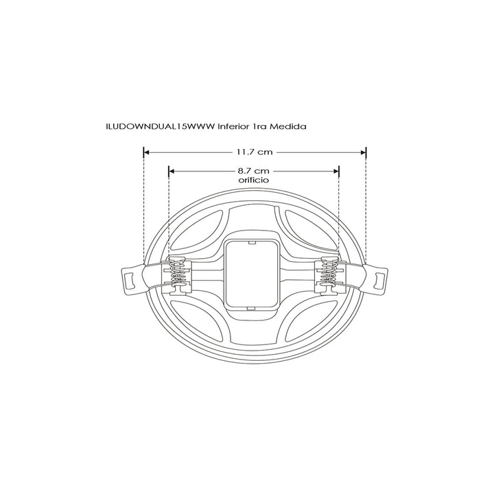Downlight 15W para empotrar o sobreponer con cuerpo difuso con clips de sujeción ajustable (5 a 9.5cm) 100-240V opciones de luz cálido / frío de iLumileds