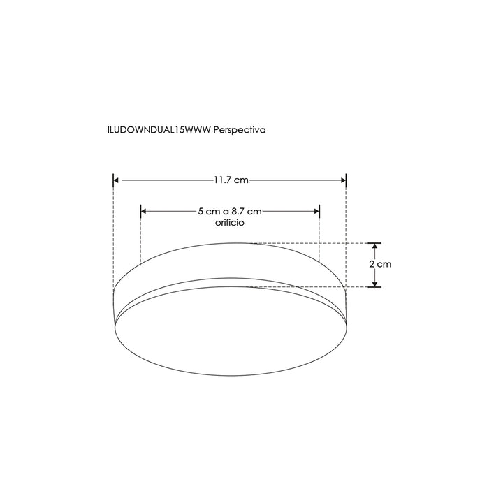 Downlight 15W para empotrar o sobreponer con cuerpo difuso con clips de sujeción ajustable (5 a 9.5cm) 100-240V opciones de luz cálido / frío de iLumileds