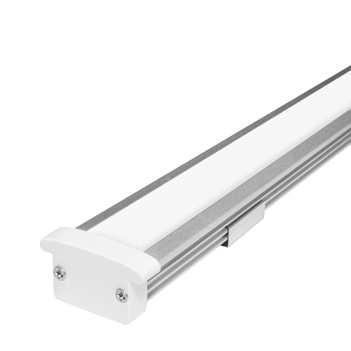 Kit perfil exterior aluminio con cejas ILUDXA2512KIT -L:3m A:2.1cm Al:1.6cm- incluye difusor, tapas laterales, grapas de sujeción y solera de aluminio