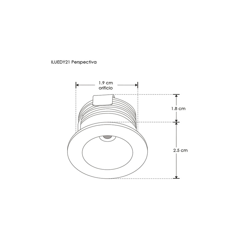 Downlight 1W luz neutra cálida (3000K) 120° 85-265V de iLumileds