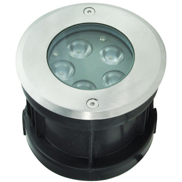 Luminario circular integrado 5W 3000K 10x45° para empotrar en piso incluye housing de iLumileds. Ideal para iluminar muros.