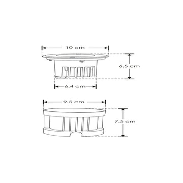 Luminario circular integrado 5W 3000K 10x45° para empotrar en piso incluye housing de iLumileds. Ideal para iluminar muros.