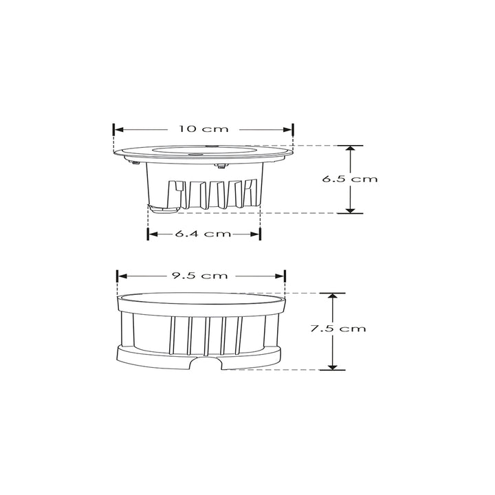 Luminario circular integrado 5W 3000K 10x45° para empotrar en piso incluye housing de iLumileds. Ideal para iluminar muros.