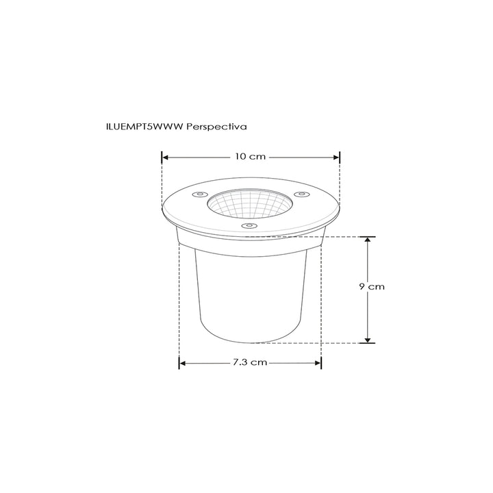 Luminario circular integrado 5W 3000K 120° para empotrar en piso de iLumileds