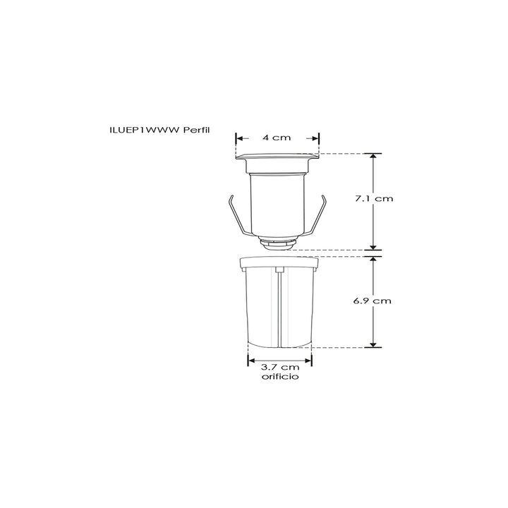 Luminario para empotrar en piso 1W luz Neutra Cálida 85-265V incluye housing IP65 de iLumileds