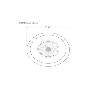 Luminario punto de luz circular S directo para empotrar 3W 3000K incluye housing de iLumileds