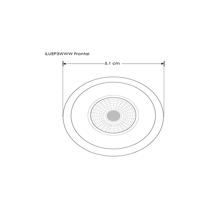 Luminario punto de luz circular S directo para empotrar 3W 3000K incluye housing de iLumileds