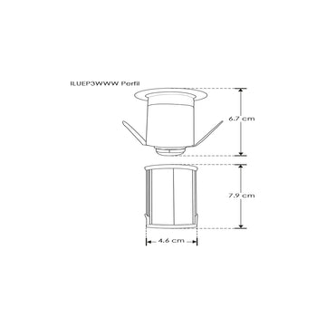 Luminario punto de luz circular S directo para empotrar 3W 3000K incluye housing de iLumileds