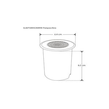 Luminario circular integrado 5W luz cálida (3000K) 36° para empotrar en piso (incluye housing) con accesorio anti-deslumbramiento de iLumileds