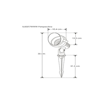 Luminario para jardín con víscera 7W 3000K 60° con estaca de iLumileds