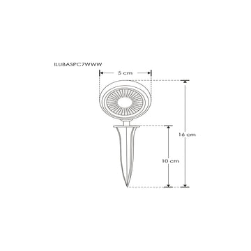 Luminario para jardín con víscera 5W 3000K 60° con estaca de iLumileds
