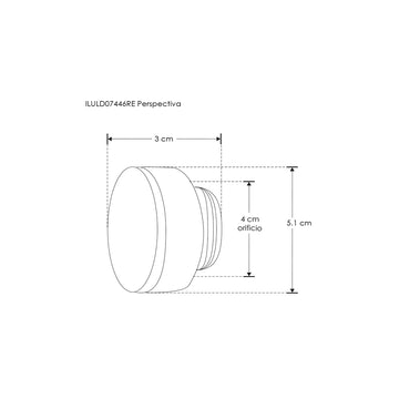 Luminario LED circular empotrable en pared 1W luz neutro cálido (3000K), salida de luz perimetral 100-265V para interiores de iLumileds