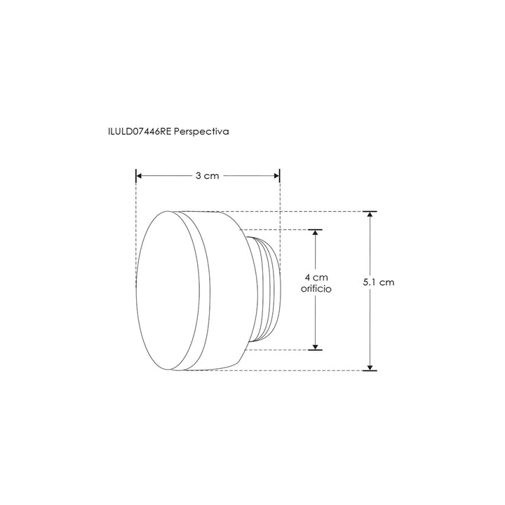 Luminario LED circular empotrable en pared 1W luz neutro cálido (3000K), salida de luz perimetral 100-265V para interiores de iLumileds