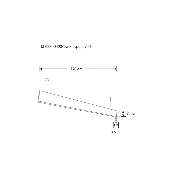Luminario linear LED para suspender 40W 4100K 100-277V A.F.P. 120cm luz directa / indirecta de iLumileds (opciones de interconexión)