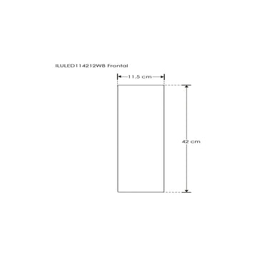 Luminario rectangular de 42cm x 11.5cm para muro 12W con salidas laterales luz cálida (2700K) de iLumileds